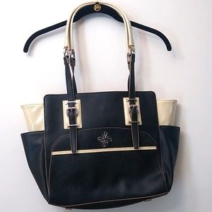 Simply Vera Vera Wang Black & Cream Large Handbag
